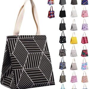 Insulated Lunch Bag for Women & Adults, 9L Foldable Wide-Open Cooler Bag with Po